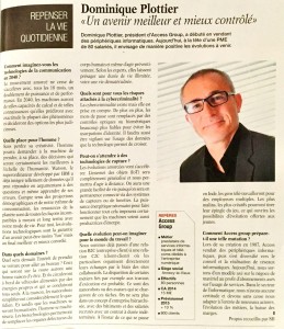 Interview Dominique Plottier - Dossier Pays de Savoie en 2040 dans les Eco des Pays de Savoie